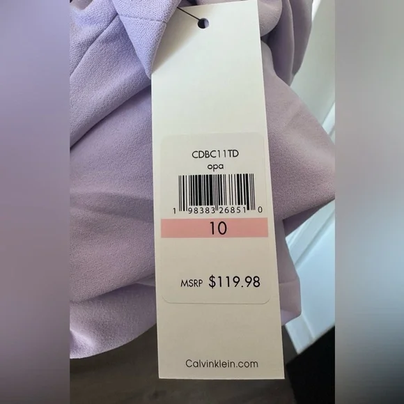 💜 NWT! Lavender CALVIN KLEIN Tulip Sleeve Sheath Dress - Size 10 - Picture 5 of 8